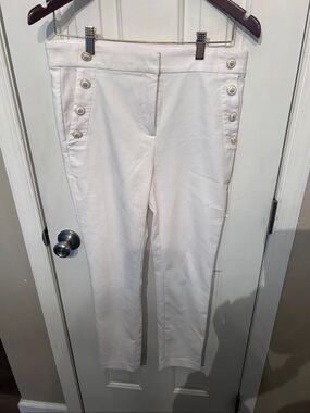 Loft White “The Sutton Skinny”  Sailor Pants size 4 stylish work attire